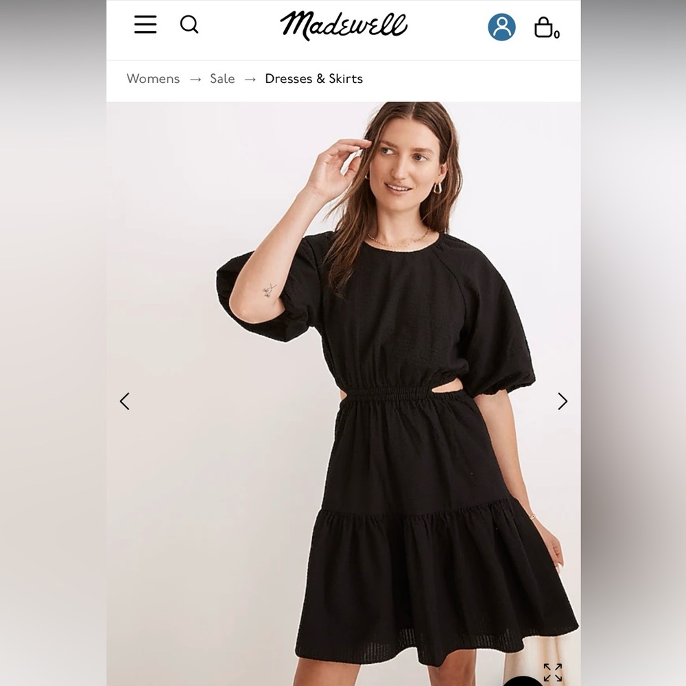 Madewell black seersucker mini dress.  Brand new, with tags.